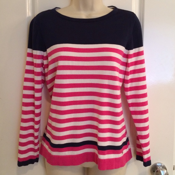 Tommy sweater - pink white and blue