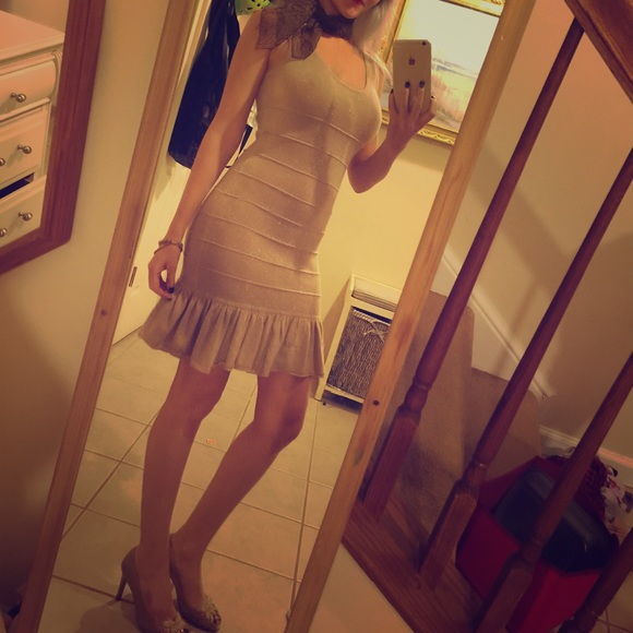 Sparkle gold banded dress party ruffle skirt