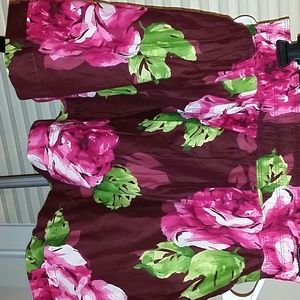 Rose print floral skirt