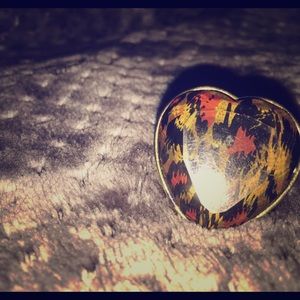 Leopard print heart ring!