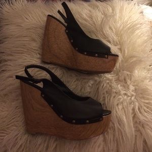 ❌SOLD❌ Black platform wedges