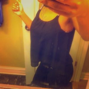 Black Flared Crop Top