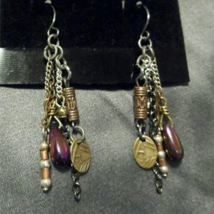 Handcrafted, One of a kind, Indie Dangle Earrings