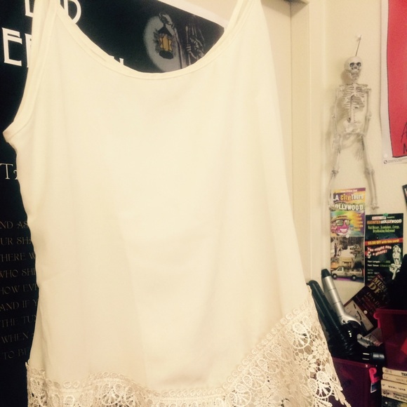 Bohemian style white tank!