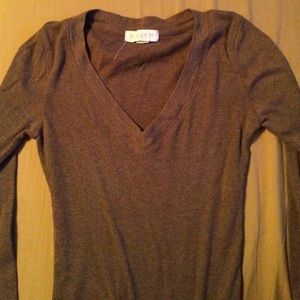 Brown long sleeve v neck