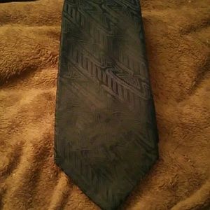 Black oversize dark blue tie with design