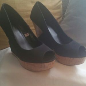 Cork wedge shoes