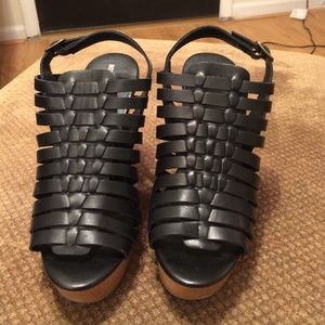 Black strappy sandals- never been worn