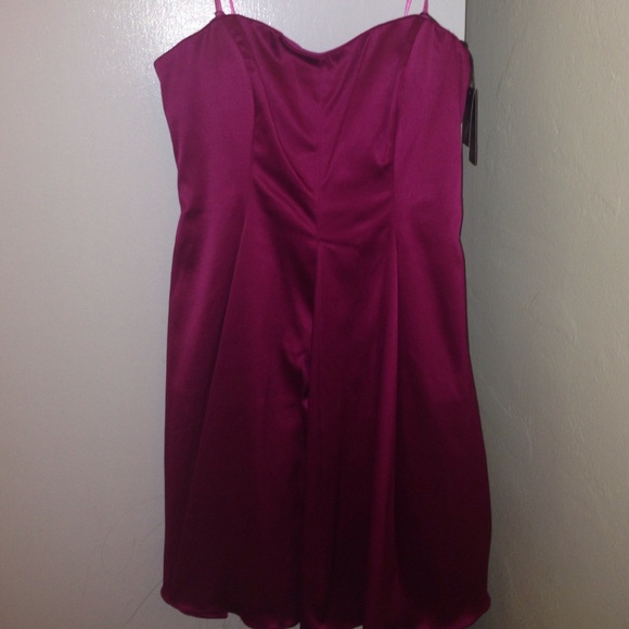 Fuchsia satin dress. Brand new with tags.