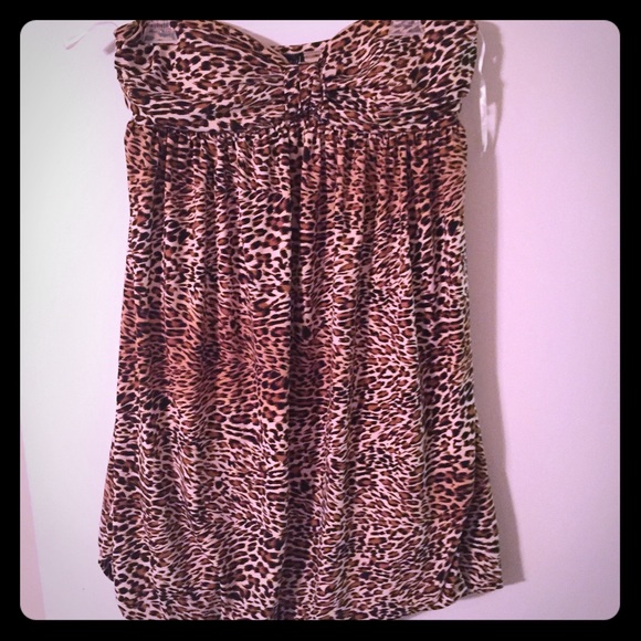 Leopard cheetah tube top dress