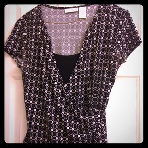 Short sleeved wrap blouse , size M