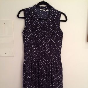 Uniqlo navy polka dot dress