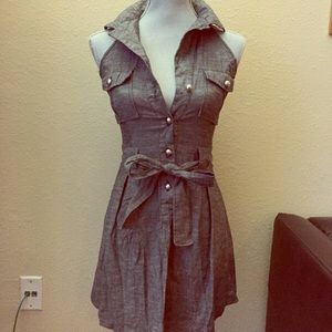 Halter silver button dress