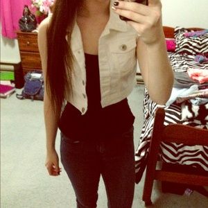 White Denim Vest
