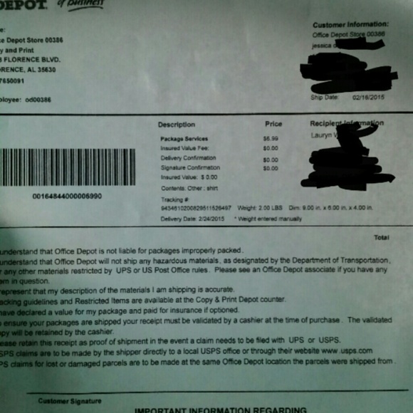 Proof of shipping