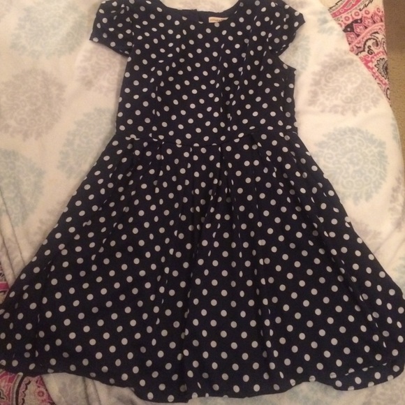Altar'd State Navy & White polka dot dress