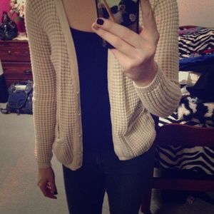 TRADED Cream and Gold Cardigan