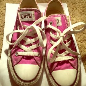 Magenta colored converse