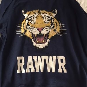 Navy Blue RAWWR graphic sweatshirt