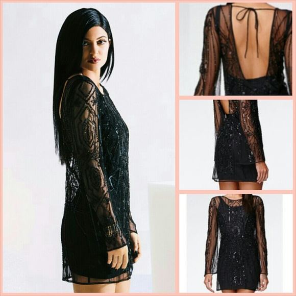 Kendall & Kylie Dresses & Skirts - SOLD 💎 Beaded Low-back Holiday Dress