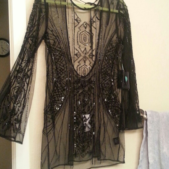 SOLD 💎 Beaded Low-back Holiday Dress - Picture 4 of 4