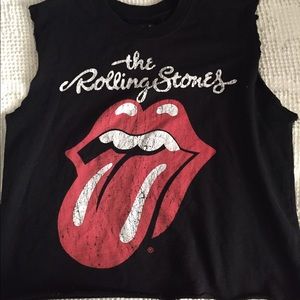 cropped Rolling Stones muscle tee