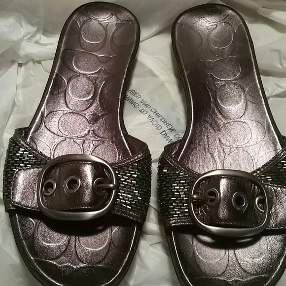 Silver coach sandels