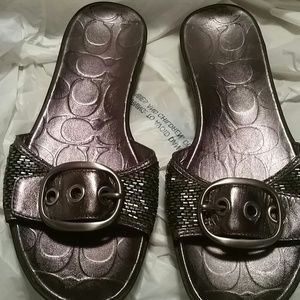 Silver coach sandels