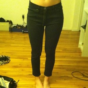 Free people black high waisted crop jeans