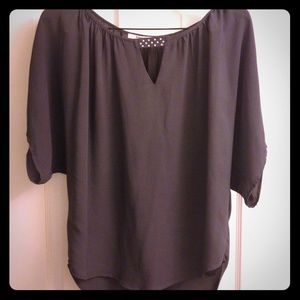 Grey flowy top , size S, not sheer