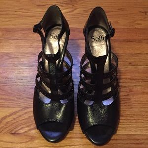 Black high heels.