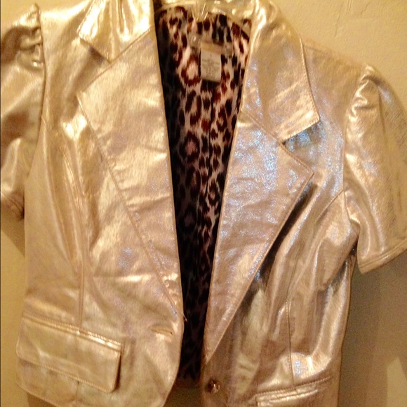 Genuine Leather Jacket. Color Silver very unique.