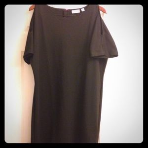 NY & Co cold shoulder dress with pink back zipper