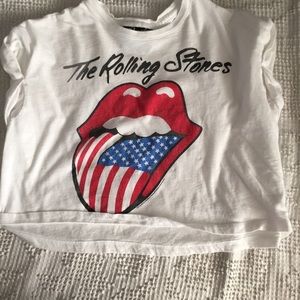 cropped Rolling Stones shirt