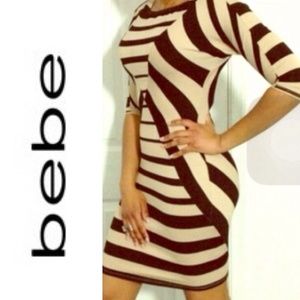 BEBE✨ Bodycon Stripe Dress