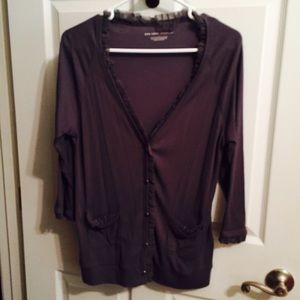 Charcoal grey button up jacket style top