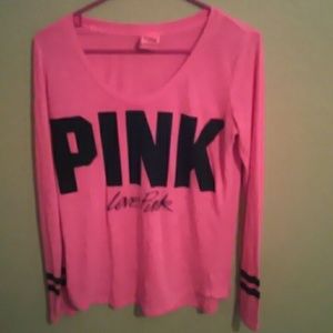 PINK VS cute scoop neck long sleeve tee , EUC