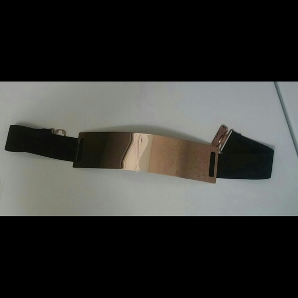 Gold (metal) and black elastic belt