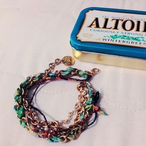 Green/pink/gold Two layered bracelet!!