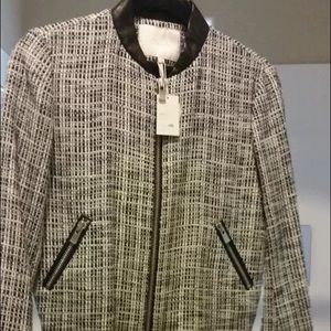Maje tweed bomber jacket