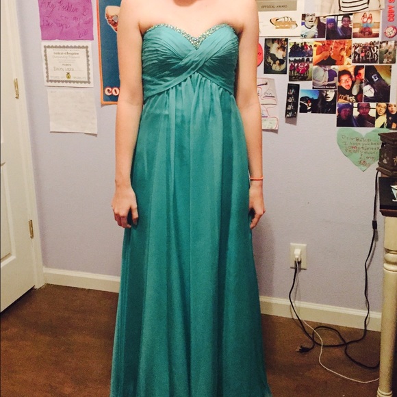 Teal prom dress