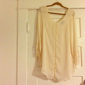 White stone cold fox style dress with lace