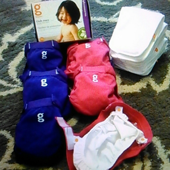 Cloth G diapers pink and purple