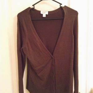 Ann Taylor LOFT Olive Green Slouchy Cardigan