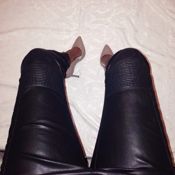 Balmain Inspired Zara leather biker pants