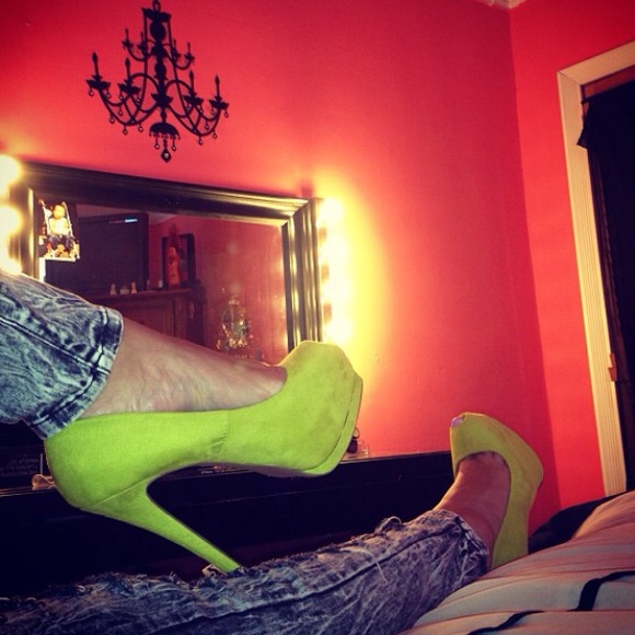 Lime green heels