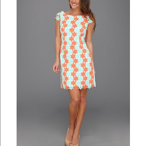 Lilly Pulitzer Turquoise/Coral ‘Barbara’ Dress