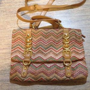 Olivia + Joy Raffia cross body bag