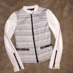 Express size small leather and tweed jacket!