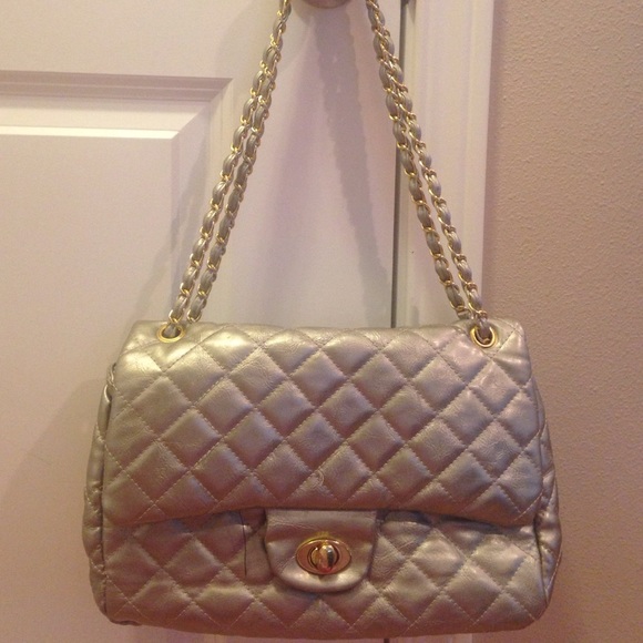 Silver over the shoulder purse
